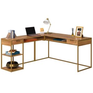 it doesn't need to feel like you're working. Dress up your home office or workspace when you add the sophisticated style and modern design of this L-shaped desk from the International Lux® collection. This home office desk has a spacious top surface that provides you with all the room you need for must-have home office desk essentials: your laptop