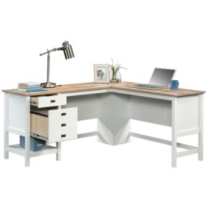 You spend a lot of time at your home office desk. Why not make the experience stylish and new but familiar and cozy? Make your home workspace somewhere you want to be with this L-shaped desk from the Cottage Road® collection. This home office desk features a spacious top surface for your computer