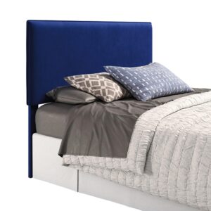 Complement your modern-day style with a stunning queen fabric headboard from the Harvey Park collection. The rich navy velvet that covers this contemporary headboard is soft yet durable. Add a pop of color to your bedroom with this chic