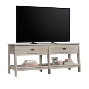 A TV credenza makes the perfect comfortable living room. With this TV stand with drawers from the Trestle® collection