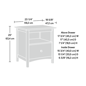 that's what! Add the finishing touch to your bedroom décor with this beautiful single drawer nightstand from the Union Plain® collection. This nightstand with drawer features a spacious top surface that provides you with the ideal amount of space for all your bedside needs – a lamp