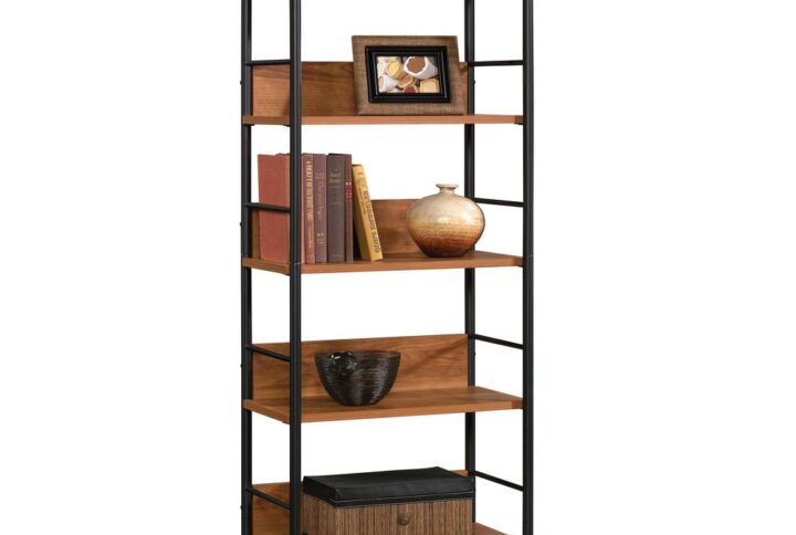 Bring a touch of modern flair into the living room with this 5-shelf bookcase from the Union Plain® collection. This open shelf bookcase features five spacious shelves for storage and display of a variety of items. Use this display bookcase in your living room for books