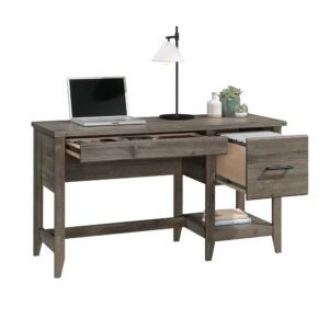 Spacious but compact and stylish without being flashy—This desk from the Summit Station® collection adds visual intrigue and unique storage to your home office