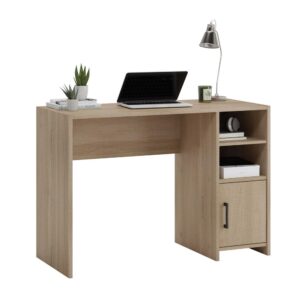 while fulfilling all your needs of a home office desk. The top surface of this computer desk with shelving has enough room for your laptop