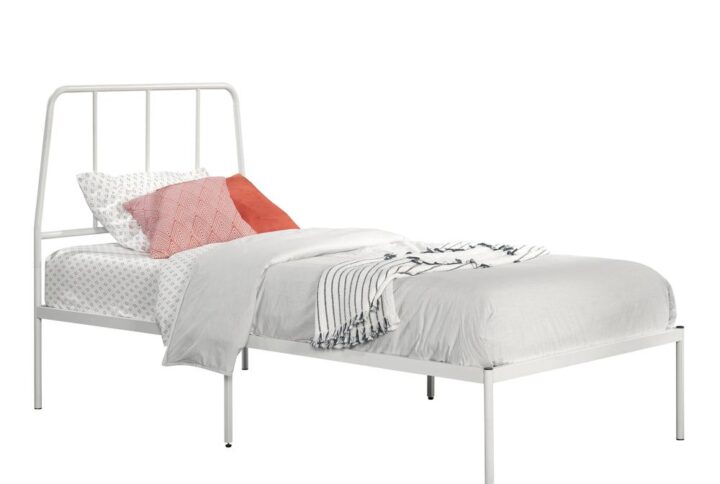 Does the kid's bedroom or the spare bedroom need a refresh? This metal platform bed frame with headboard might be a great place to start. Give your worn-out bedroom the update it deserves by adding a trendy twin platform bed with headboard. The solid design