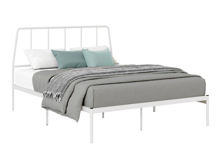 Does the master bedroom or the spare bedroom need a refresh? This metal platform bed frame with headboard might be a great place to start. Give your worn-out bedroom the update it deserves by adding a trendy queen platform bed with headboard. The unique design