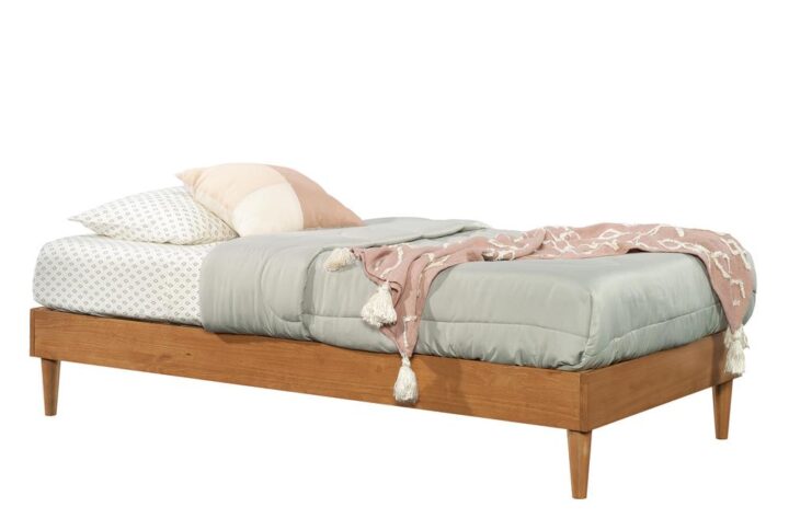 Cozy up and get ready for a snooze with this twin platform bed from the Cannery Bridge® collection. This modern twin platform bed accommodates a twin-sized mattress (no box spring needed) to give you a completed look