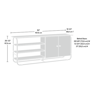 look no further than the credenza from the Union Plain® collection. This TV credenza can accommodate up to a 65" TV weighing 70 lbs. or less