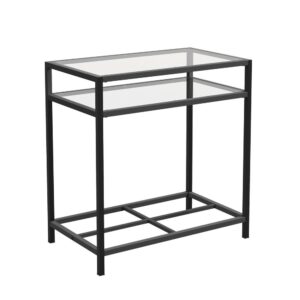 Storage and sleek design. Who doesn't want that from their side table? This contemporary side table from the Carolina Grove® collection features a safety tempered glass top and middle shelf for storage and display of your living essentials. Use the top surface of a pair of modern end tables for your coffee cup