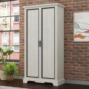 modern feel with this two-door storage cabinet from the Carolina Grove™ collection. This double door storage cabinet features hidden storage that provides a spacious area for you to store your extra blankets