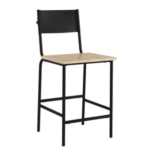 Sit down and relax with this counter-height stool from the Boulevard Café collection. This kitchen counter chair features a black leatherette back