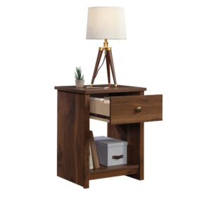 Looking for a stylish nightstand in a universal dark finish? The nightstand with drawer from the River Ranch® collection is here to answer the call. This nightstand with open storage features one drawer with metal runners and safety stops