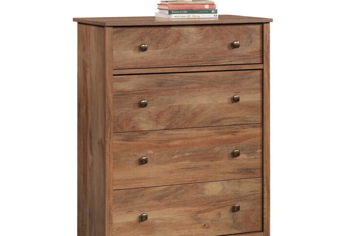 Too many clothes and not enough storage space? Not for long! Create the versatile storage options that your home needs without having to sacrifice on the style you love with this 4-drawer chest from the River Ranch® collection. This bedroom dresser features four drawers that open and close on smooth metal runners making it ideal for easy access storage of a variety of different items like stacks of blue jeans and button up shirts to your comfy sweatpants and secret stash of t-shirts. The three lower drawers are extra deep for storage of your bulkiest sweaters or extra bed linens. This 4-drawer dresser features a spacious top surface that makes a great place for additional storage of bedroom essentials and displaying home décor items like an accent lamp