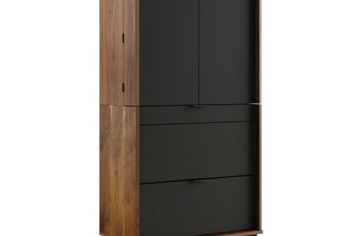 Who doesn't love a multifunctional cabinet? This computer cabinet from the Harvey Park® collection is the organizers dream. The hidden area behind the swing-out doors reveals various cubbyhole storage options for sticky notes