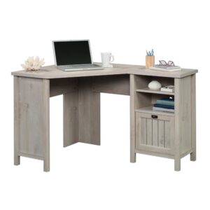 Maximize the space in your home or office with this corner computer desk from the Costa collection. This corner home office desk can be assembled with the pedestal on the left or the right