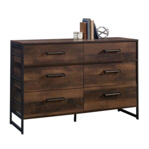 A rustic touch with a modern frame. Give your bedroom an update while adding versatile storage options for all your clothes and accessories with this 6-drawer dresser from the Briarbrook™ collection. This dresser for storage features six large drawers that open and close on smooth metal runners with safety stops providing you with easy access to clothing items like stacks of denim jeans and button up flannels