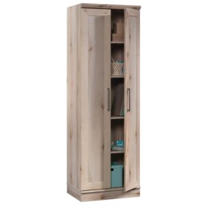 Give your home much-needed storage options without having to sacrifice on the style you love with this two door storage cabinet from the HomePlus collection. Behind its two large doors is a spacious hidden storage area that includes four adjustable shelves that can move to different heights to create flexible storage for items of all shapes and sizes. These versatile shelves are ideal for storage of a variety of different items like spare blankets