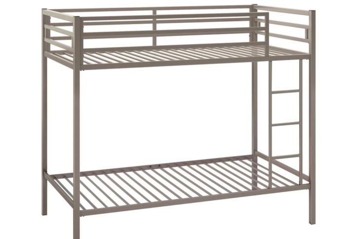 Bring style and function into the kids' room with this twin over twin bunk bed from the Boulevard Café collection. This twin-size bunk bed is constructed with a sturdy