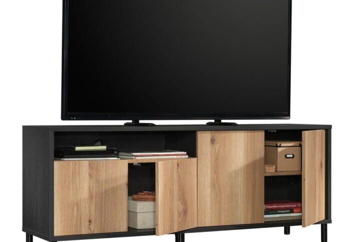 Add a touch of style and sophistication to your home décor with this credenza TV stand from the Acadia Way® collection. This modern TV credenza accommodates up to a 65" TV weighing 70 lbs. or less