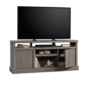 Add this credenza from the Cannery Bridge® collection to any room for an instant makeover. This TV stand with cubbies features strong and light weight 1 ¾" panel construction—ensuring it is easy to rearrange when needed. This TV credenza with doors can accommodate up to a 65" TV weighing 70 lbs. or less. Three large