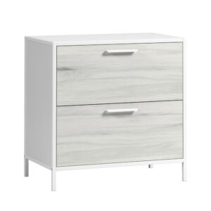 A sleek design with a modern feel is what the lateral file from the Boulevard Café collection brings to your home office. This 2-drawer lateral file cabinet features a top surface for display of books