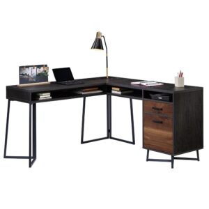 the Canton Lane® L-shaped computer desk with storage has you covered. With a durable 1" thick top