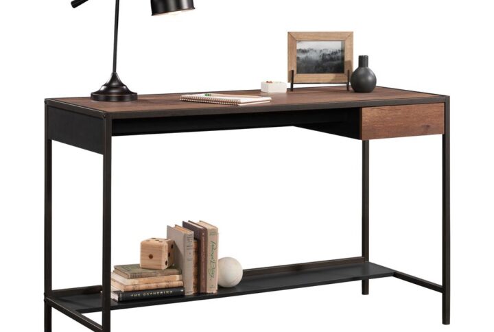 Jot down your thoughts or get started on your next big project all while adding a beautiful touch of style to your home with this writing desk with drawer from the Boulevard Café collection. This writing desk with storage features a spacious top surface that provides you with the ideal amount of room for all your desktop essentials like your laptop