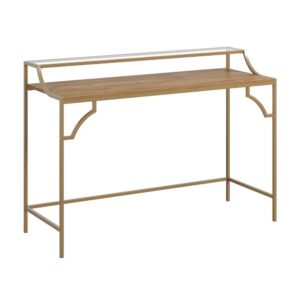 Elegance where you want a dash of it—in your home. The International Lux® writing desk offers ornate details and a sleek finish for a writing table for a variety of projects. The spacious work surface of this writing desk with storage can house your laptop