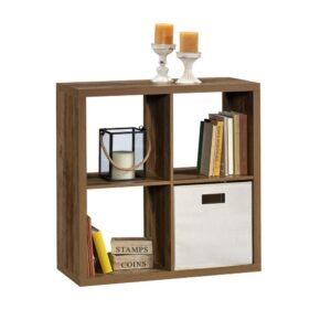 Versatile storage space is a must-have in your home. Create a solution for all your storage woes with the simplistic style and design of this 4-cube organizer from the Sauder Select collection. This storage bookcase features four spacious cubbyholes that provide you with all the room you need to store and display a variety of different items like your collection of novels