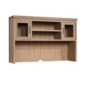 Add a little extra storage to your home office configuration with this hutch for desk from the Rollingwood™ collection. This desktop hutch attaches to Executive Desk 431432 or L-Shaped Desk 431433 for a completed look that adds stately design and function. This L-shaped desk hutch includes framed