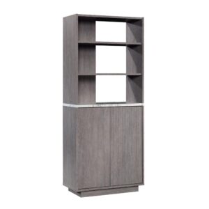 providing  a hidden storage area for additional space to stow away any household items you don't want seen. Use this contemporary bookcase in various rooms of your home like the office