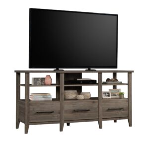 It is time for an entertainment upgrade! Treat yourself and your living room or den to this TV credenza from the Summit Station® collection. This credenza TV stand accommodates up to a 60" TV weighing 70 lbs. or less