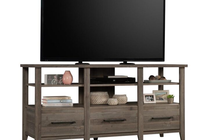 It is time for an entertainment upgrade! Treat yourself and your living room or den to this TV credenza from the Summit Station® collection. This credenza TV stand accommodates up to a 60" TV weighing 70 lbs. or less