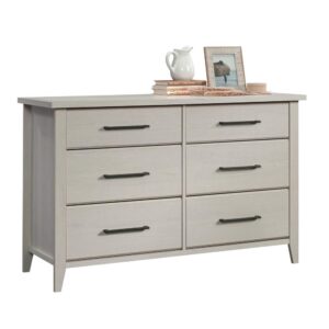 Add a splash of transitional style to your bedroom with this 6 drawer dresser from the Summit Station® collection. This bedroom dresser features six drawers that are large enough to fit your bulkiest denim