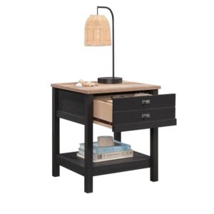 This nightstand with drawer from the Cottage Road® collection is a moody addition to any room in your home. The spacious top surface of this cottage style nightstand provides you with all the room you need for your variety of bedside necessities like a lamp