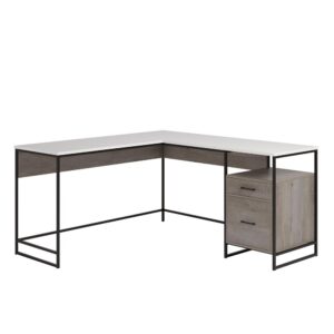 It's time to take care of business! Find the motivation you need to tackle all your big projects with the minimalist style and design of this L-shaped desk from the Tremont Row™ collection. This L-shaped computer desk offers a spacious top surface that provides you with the room you need for all your must-have desk essentials like your laptop or computer