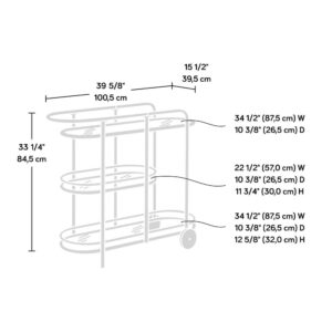 look no further than this modern bar cart from the Coral Cape® collection. This metal and glass bar cart features three amber tinted safety-tempered glass shelves. The spacious top shelf provides you with the room you need for various items like glass bottles