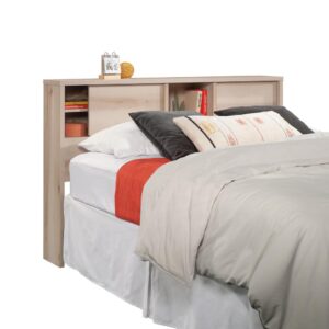 Your favorite room to snooze deserves to look good too! Give your bedroom a fresh and stylish new look with this queen bookcase headboard from the Harvey Park® collection. This full-size bookcase headboard provides you with storage for all your bedside needs. This headboard features hidden storage behind the sliding doors for bedtime necessities like your favorite book