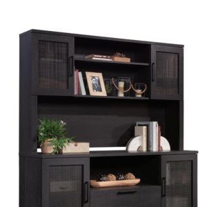 You looking to elevate a home office desk or office credenza? Need more storage options but don't have floor space for a new piece of furniture? The desktop hutch from the Tiffin Line collection attaches to Credenza (433265)