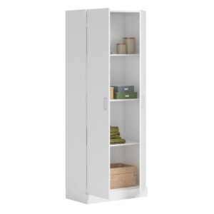 Shut the door on the clutter in your life by opening the doors of the Sauder Select storage cabinet. Finished in a neutral white