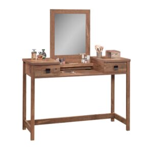 Organize your makeup easily and complete your get-ready routine in the bedroom with this vanity makeup table from the Cannery Bridge® collection. This makeup vanity includes a framed mirror to easily put on your lipstick