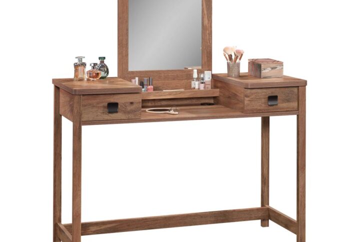 Organize your makeup easily and complete your get-ready routine in the bedroom with this vanity makeup table from the Cannery Bridge® collection. This makeup vanity includes a framed mirror to easily put on your lipstick