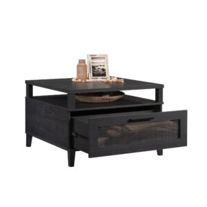 this new centerpiece will be the standout in any living room. This coffee table with open storage includes a drawer with full extension slides that is perfect for storing a blanket