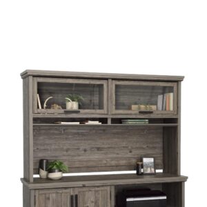 1" panel construction which means it is sturdy enough to hold your items but light enough for easy placement on the desk. This handy hutch features two framed