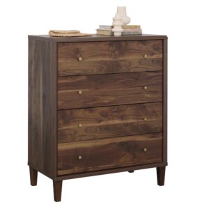 the 4-drawer dresser from the Willow Place collection is an elegant bedroom storage solution. Finished in a dark