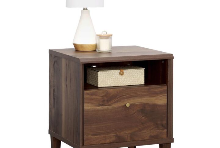 The charming and functional design of this 1-drawer nightstand from the Willow Place collection will give your bedroom a glamourous mini make-over. With a spacious surface for all your night-time necessities