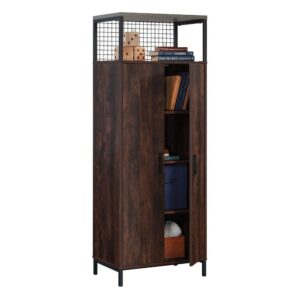 Lack of storage space? Find a solution that is not only practical but has a great aesthetic too. The industrial vibe of this 2-door storage cabinet from the Market Commons collection brings mixed materials and a distinct look to any home setting. Storage cabinets with doors and shelves are not a unique concept