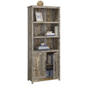 This rustic bookcase from the Granite Trace collection will transform your living area into a rural country oasis with its natural