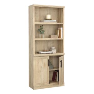 Bring classic beauty and chic cottage style to your home decor with this library bookcase with doors from the Aspen Post collection. The upper portion of this 5-shelf bookcase features two spacious adjustable shelves that are perfect for storing and displaying anything from your collection of novels