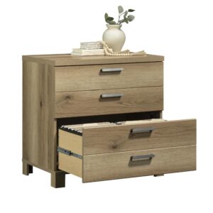 country charm while boasting behind-the-scenes storage functionality. Its Timber Oak finish adds a touch of warmth to any office setting